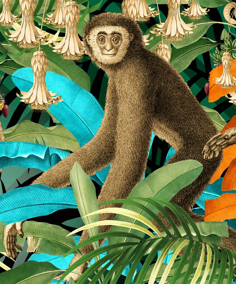 adam ellis studio london manchester ivy spinningfields brasserie monkey wallpaper
