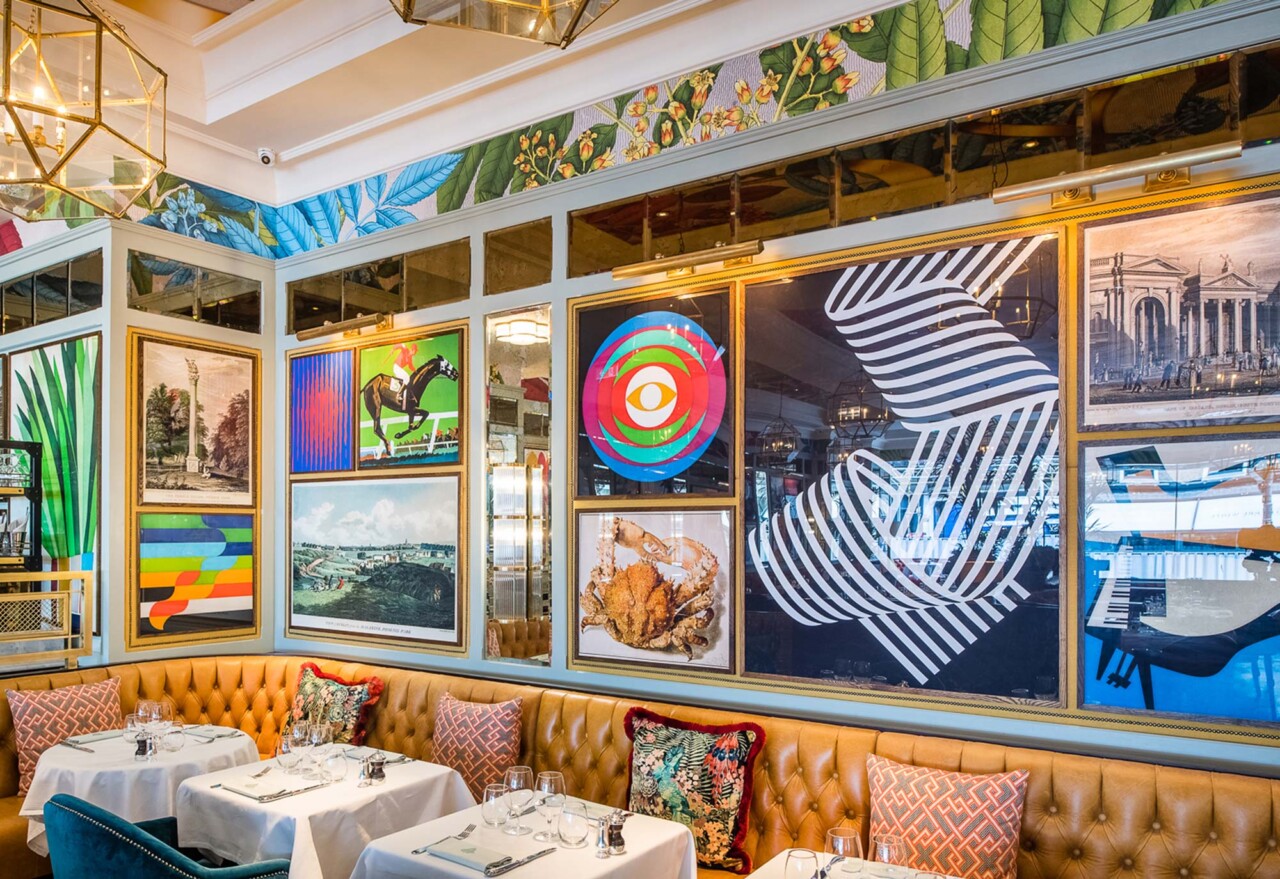 adam ellis studio london wallpaper artwork dublin ivy restaurant framed contemporary abstract