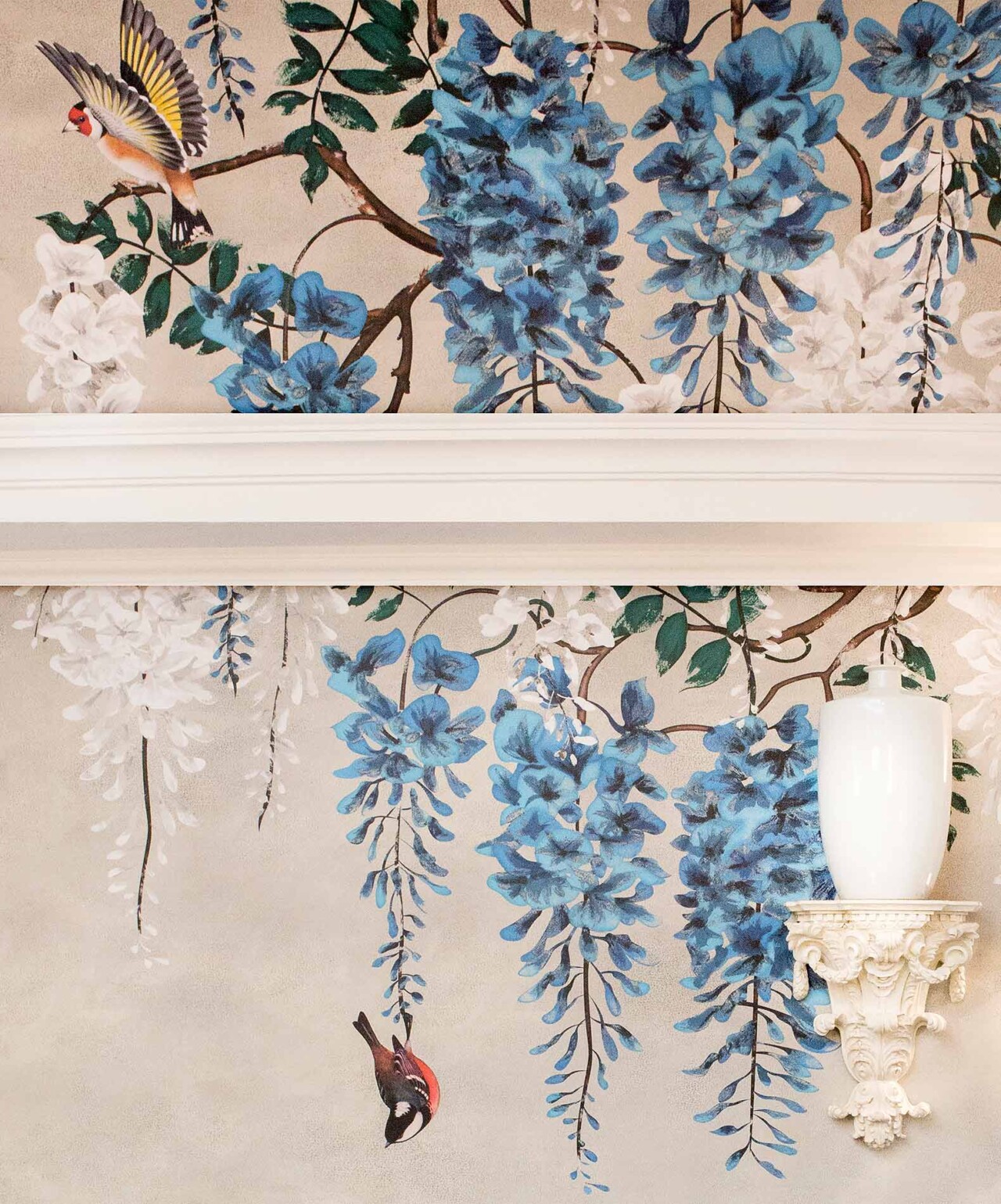 adam ellis studio london editions wallpaper browns hotel mayfair wisteria english garden birds detail
