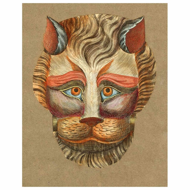 Hand drawn Lion Mask Print