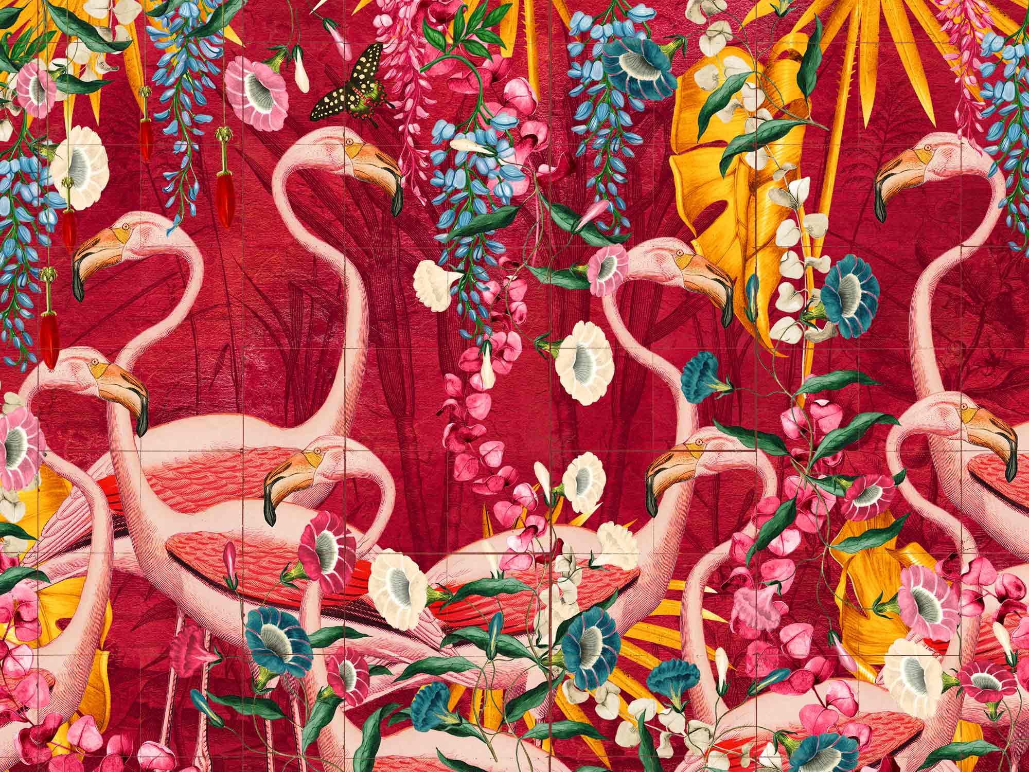 Flamingo flamboyance design in vivid pink