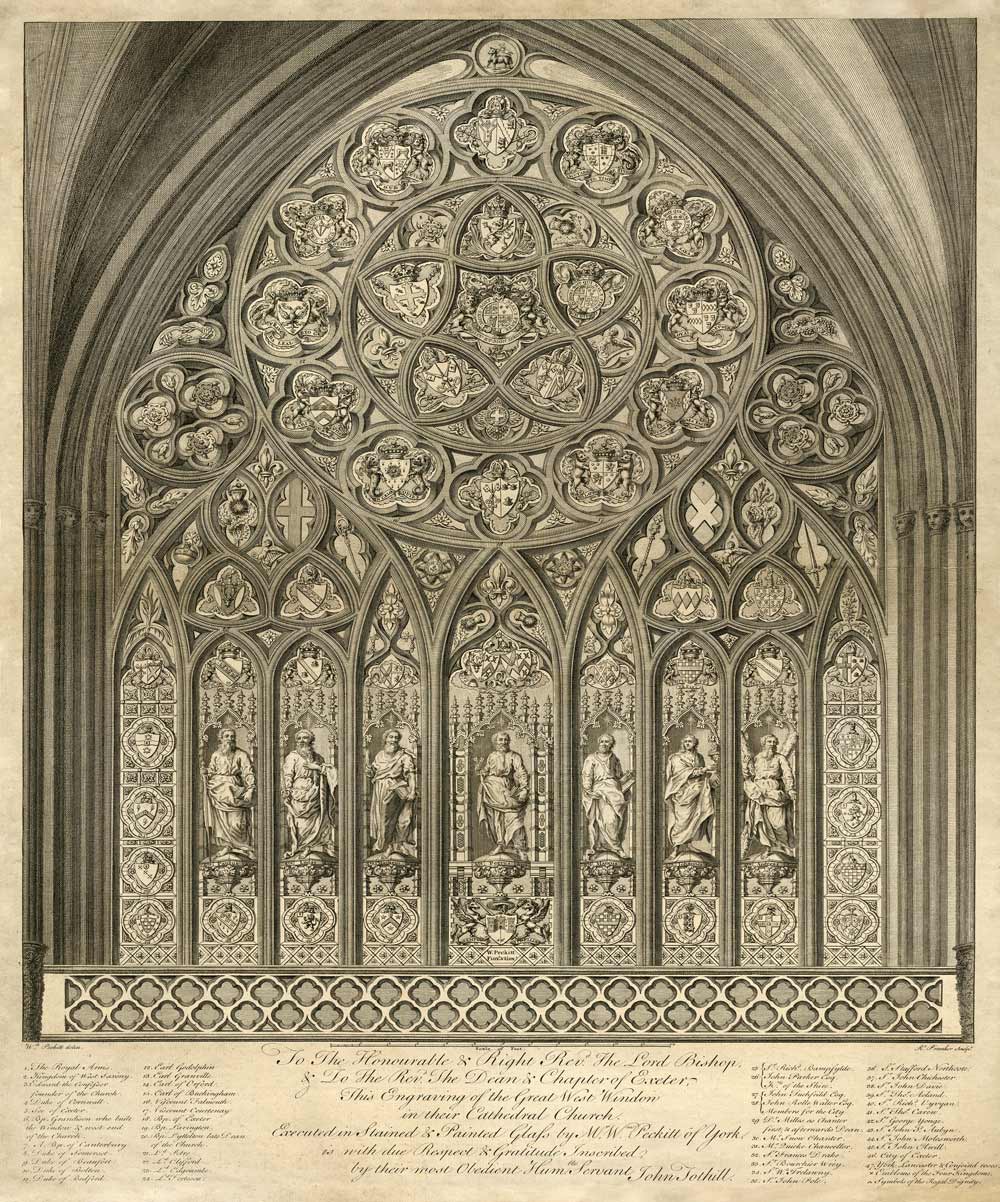 Exeter Cathedral vintage artwork print