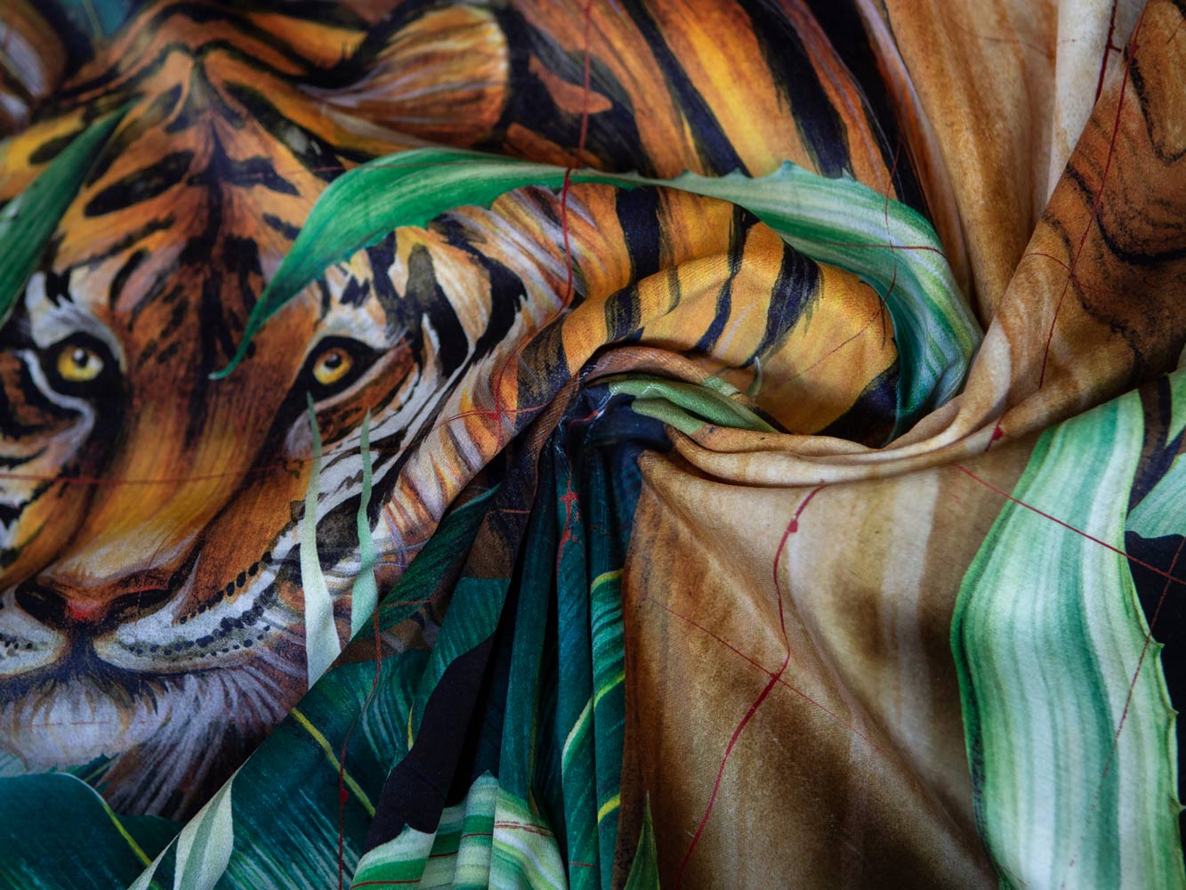 Tiger Nights design twisted fabric