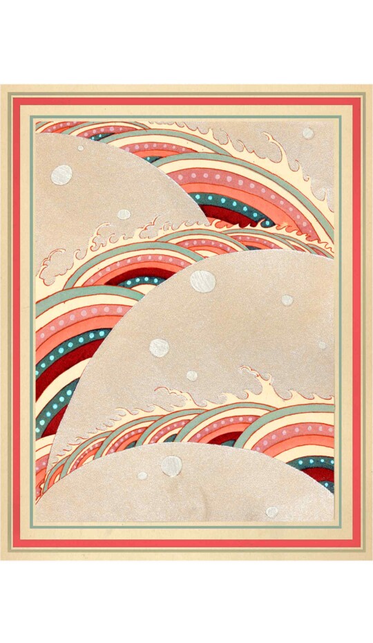 Pink Japonais print with fabric pattern