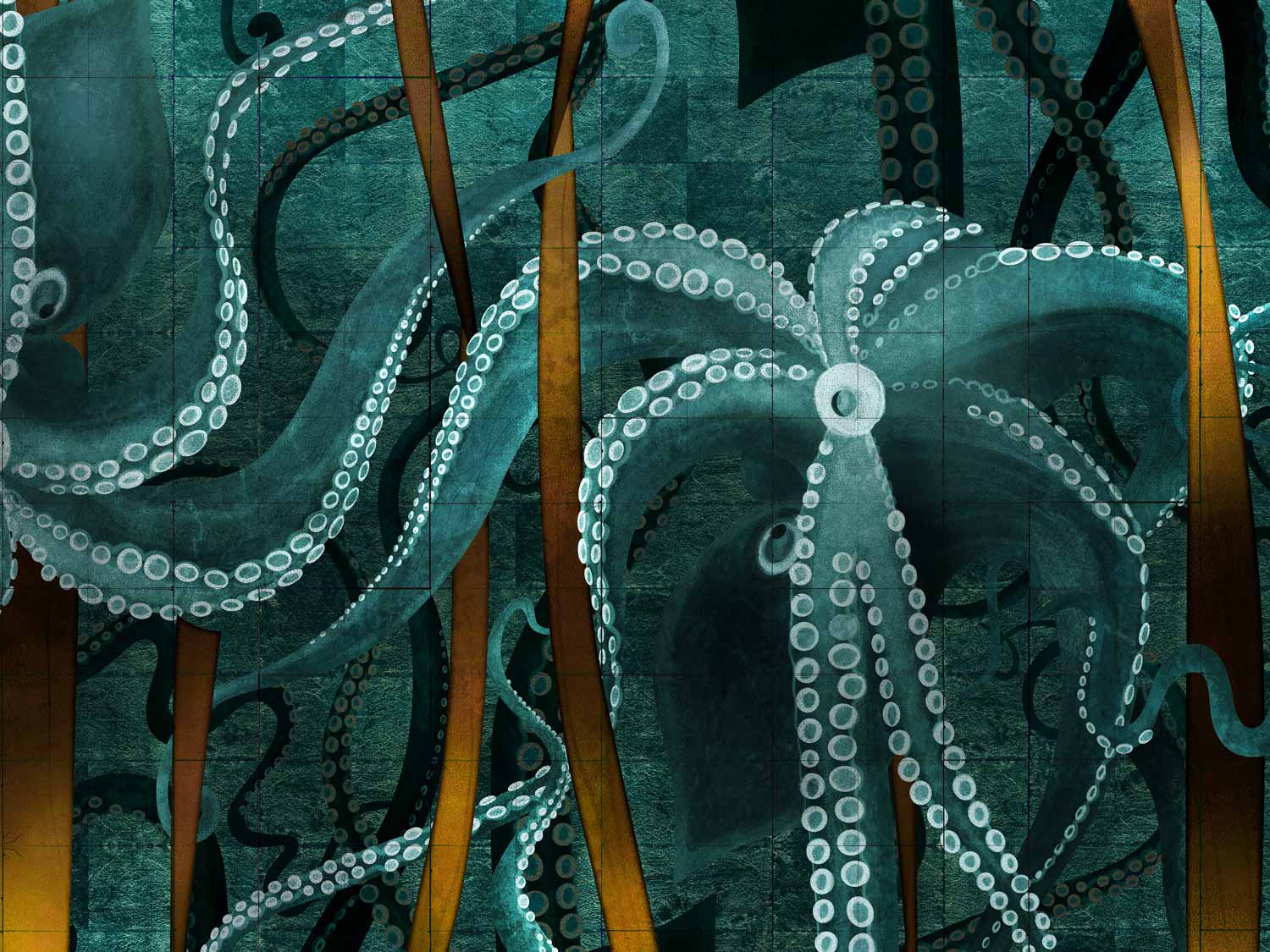 Kraken in Deep Ocean colourway detail