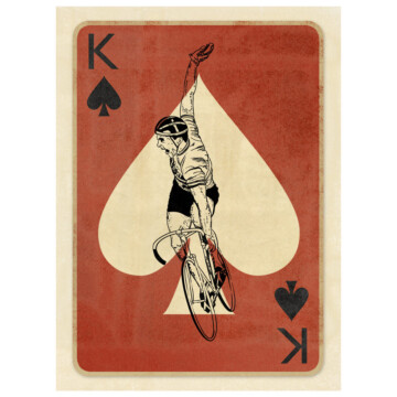 Cyclist on the Spade playing card