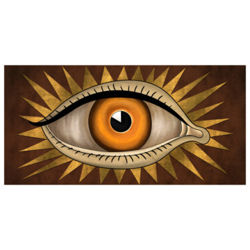 Eye design with golden amber iris