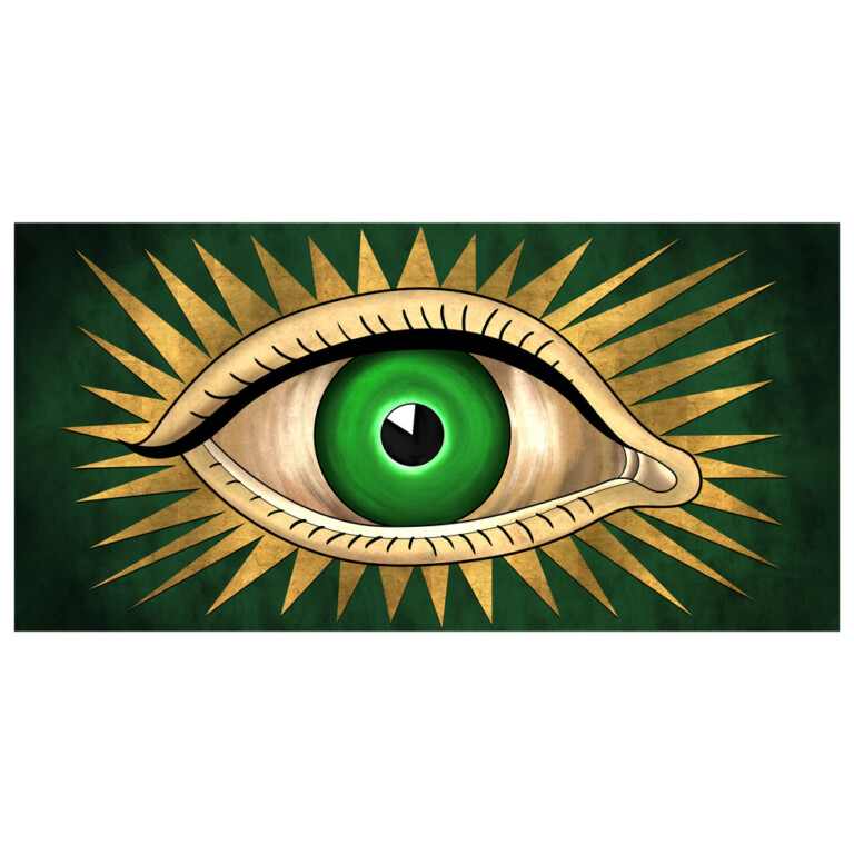 eye design with hunter green hue iris