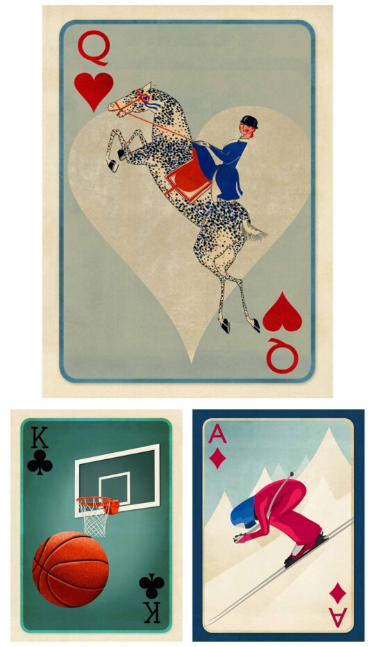 Dressage horse playing card