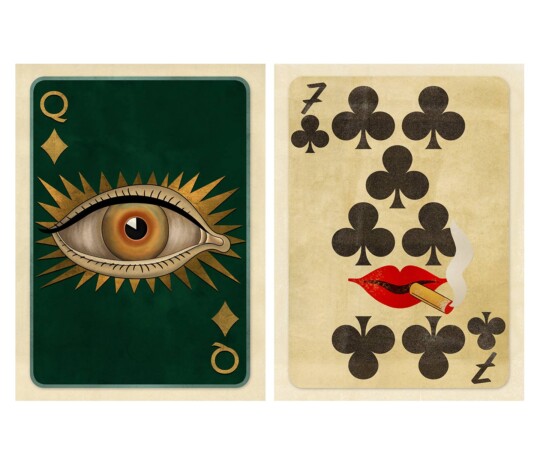 Green eye playing card